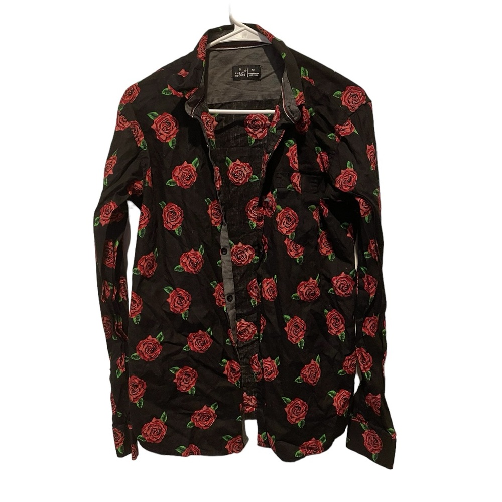 PUBLIC RECORD Dress Shirt Rose Style Size M